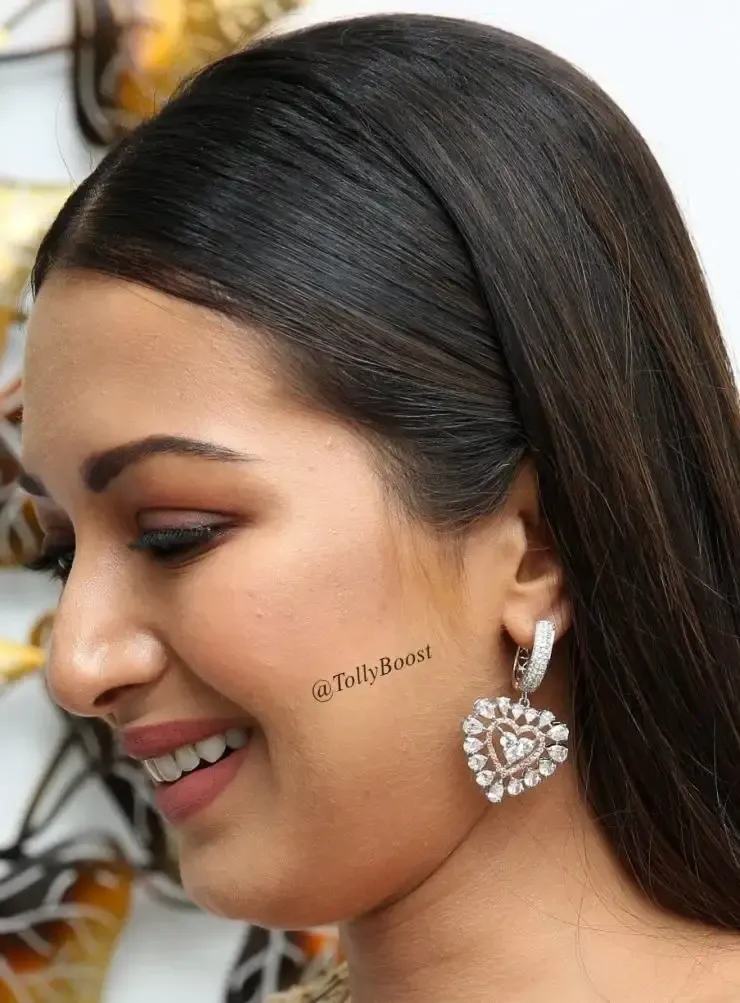 Indian Actress Catherine Tresa Beautiful Earrings Face Closeup